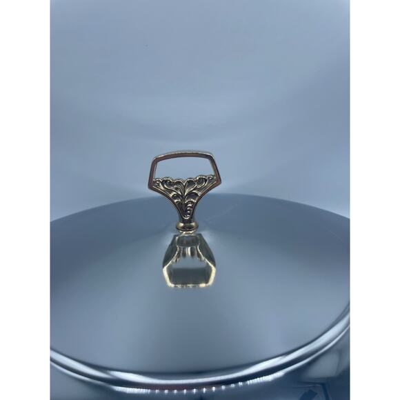 Vtg Kromex #584 Covered Pie Server Polished Chrome NOS Giftware Pyrex Pie Plate - Picture 4 of 8